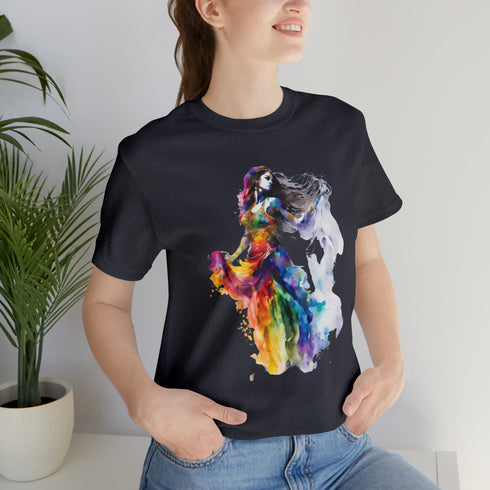 Rainbow Belly Dancer's Pose - Short Sleeve Tee